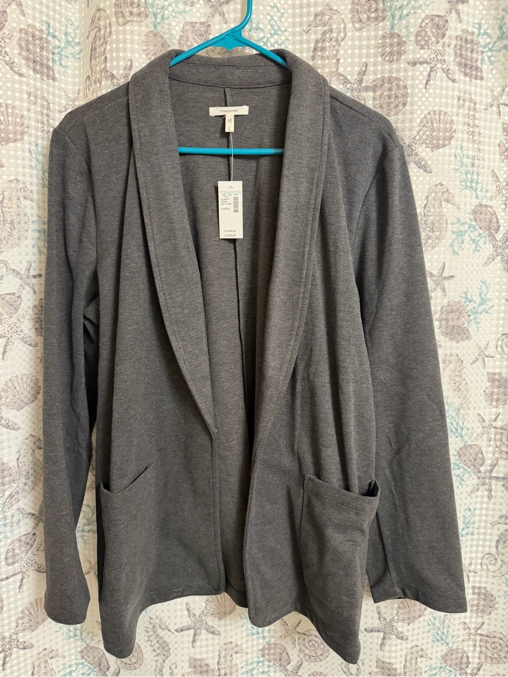 Maurice’s Charcoal Open Front Blazer Cardigan